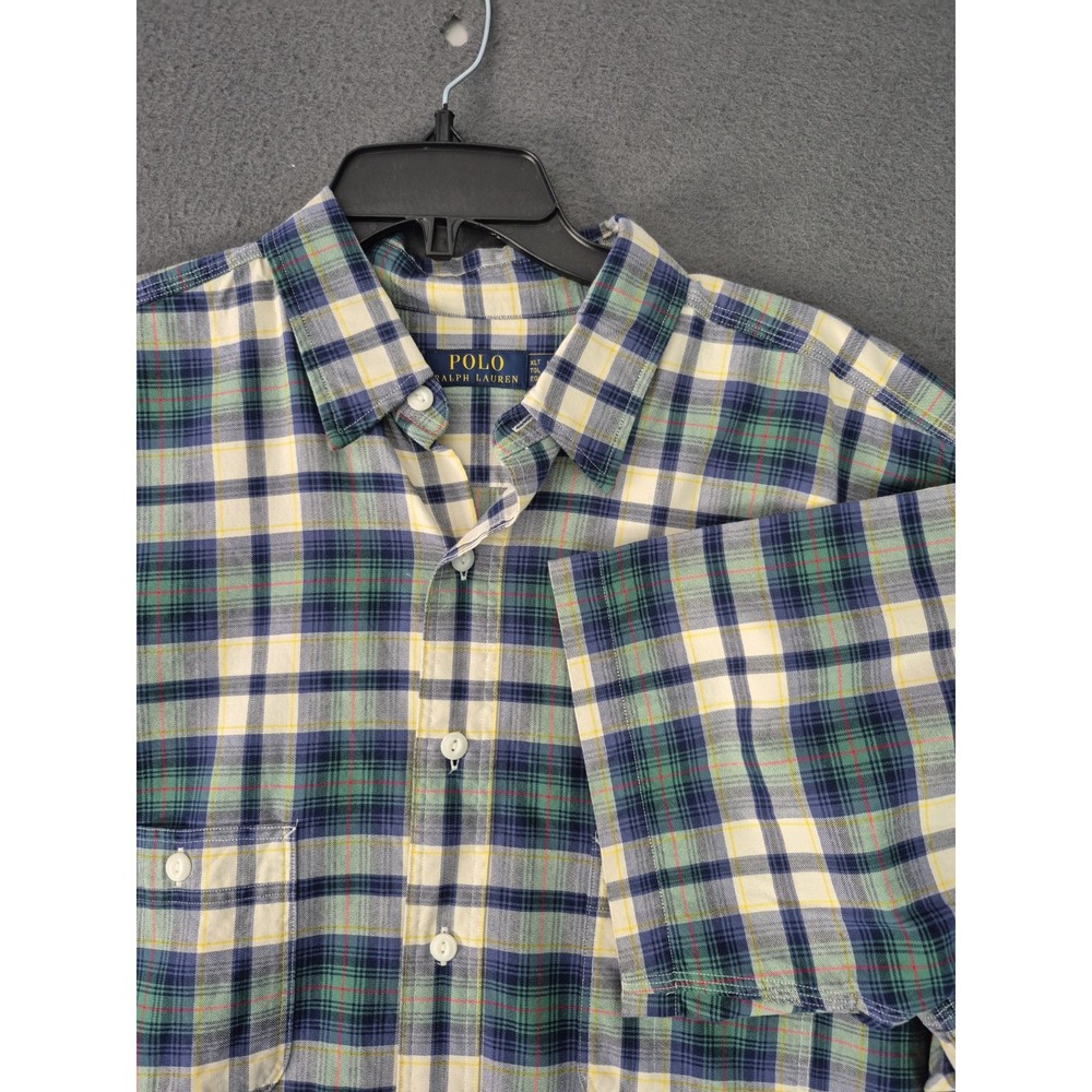 Polo Ralph Lauren Men's 100% Cotton Plaid Short Sleeve Shirt XLT Big NWT $125